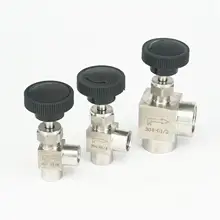 1/" 1/4" 3/" 1/2" BSP Женский Локоть игольчатый клапан 304 из нержавеющей стали контроль потока вода газ масло