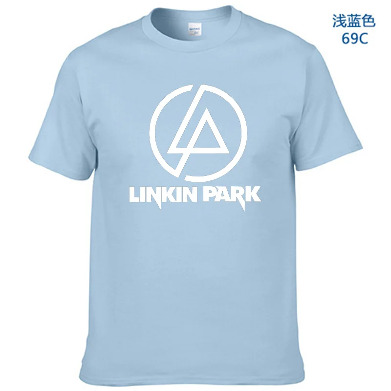 Летняя модная мужская футболка Lincoln LINKIN Park, хлопковая брендовая одежда Linkin, короткие топы, футболки - Цвет: Light Blue-W