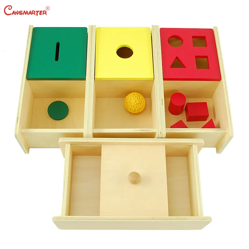 

Educational Montessori Toys Boxs With Geometrics Sensory Practice Concentration Teaching Aids Wooden Toy Learning Games LT035-35
