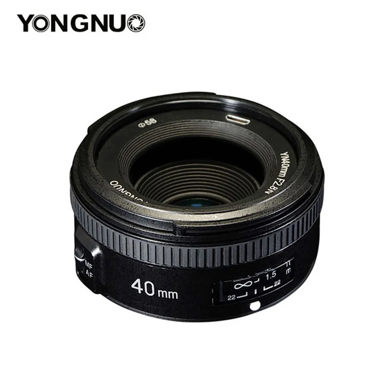 Объектив YONGNUO 40 мм F2.8 легкий стандарт Prime AF/MF объектив с автофокусом yn40мм для