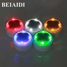 BEIAIDI 6 шт. Водонепроницаемый 4 светодиодный садовый светильник на солнечных батареях газон пейзаж Солнечный светодиодный Круглый подземный свет двора лампа для дорожек