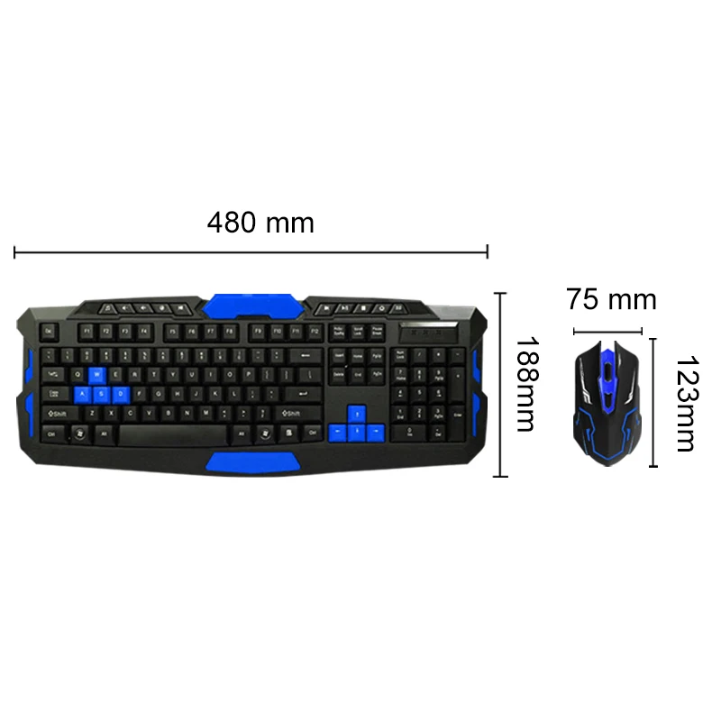 

Newly Wireless 2.4Ghz Gaming Keyboard + Mouse Combo Waterproof Optical Multimedia USB Mechanical Set