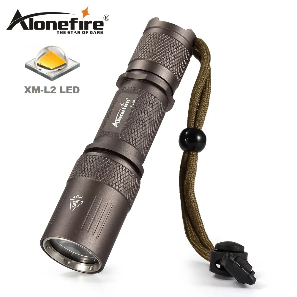 

AloneFire X530 High quality Tactical flashlight cree XM-L L2 Flashlight Led Torch 5 mode waterproof 18650 Rechargeable battery