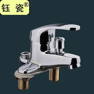 Free shipping all copper double tap Bathroom faucet Shower head Seated two couplet To report | Обустройство дома