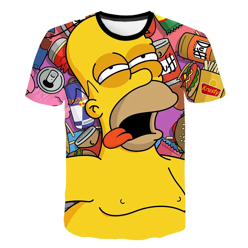 

BZPOVB 2019 new T-shirt Simpson printing 3D men's women's T-shirt casual Harajuku cartoon funny T-shirt S-5XL