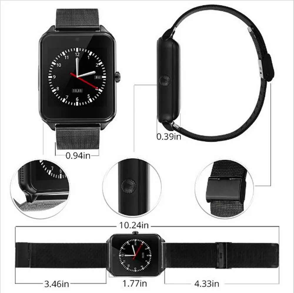 696 Smart Watch GT08 Plus Metal Strap Bluetooth Wrist Smartwatch Support Sim TF Card Android&IOS Watch Multi-languages PK S8 Z60