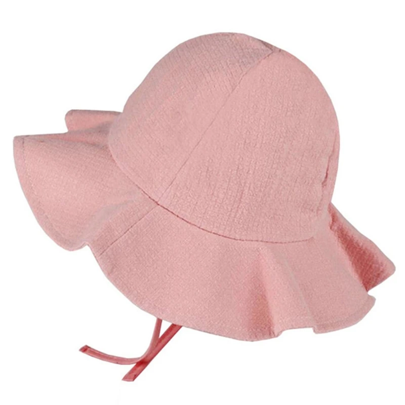 Wide Brim Kids Girls Sun Hat Cotton Kids Hats Summer Beach Hat Travel Cap S