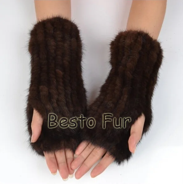 GTC147 унисекс Женские Модные зимние теплые растягивающиеся Вязаные норковые меховые перчатки для девочек эластичные компьютерные перчатки BRACER - Цвет: COFFEE