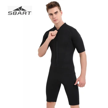 

Sbart 3mm Men's Wet Suit Short Front Zipper Neopreno Swimsuit Sunscreen Warm Windsurf Snorkeling Surfing Scuba Diving Suit