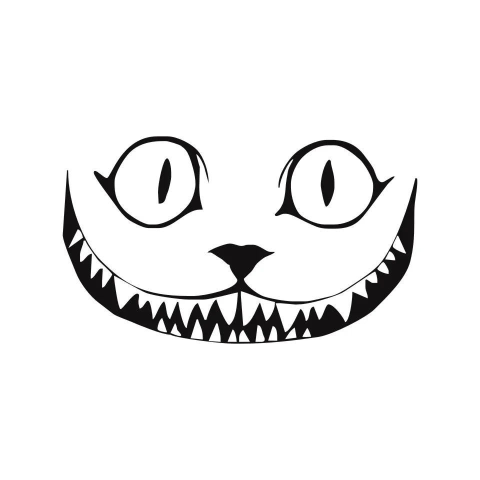 Stickers Car 15.28.9CM Cat Growl Smile Face Halloween Horror Vinyl Car Sticker Window Decoration Decal BlackSilverLaser (5)