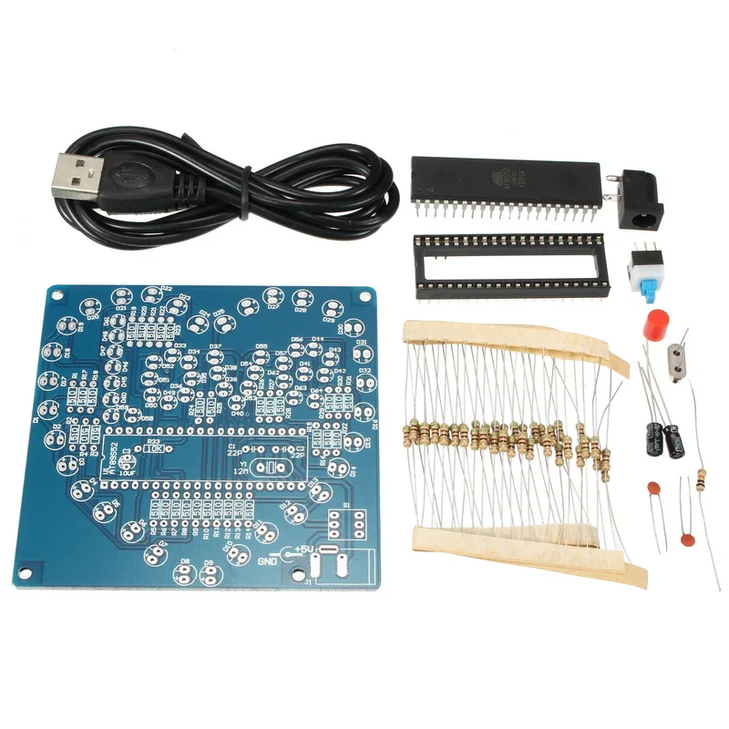 

1 Set DIY Colorful 51 MCU Heart-shaped Light Water LED Lamp Electronic Kit With Shell