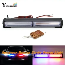 Yituancar 1Set 40W COB LED Strobe Flash Warning Car Light IR Control 15 Modes Styling Fireman Police Traffic Emergency Fog Lamp