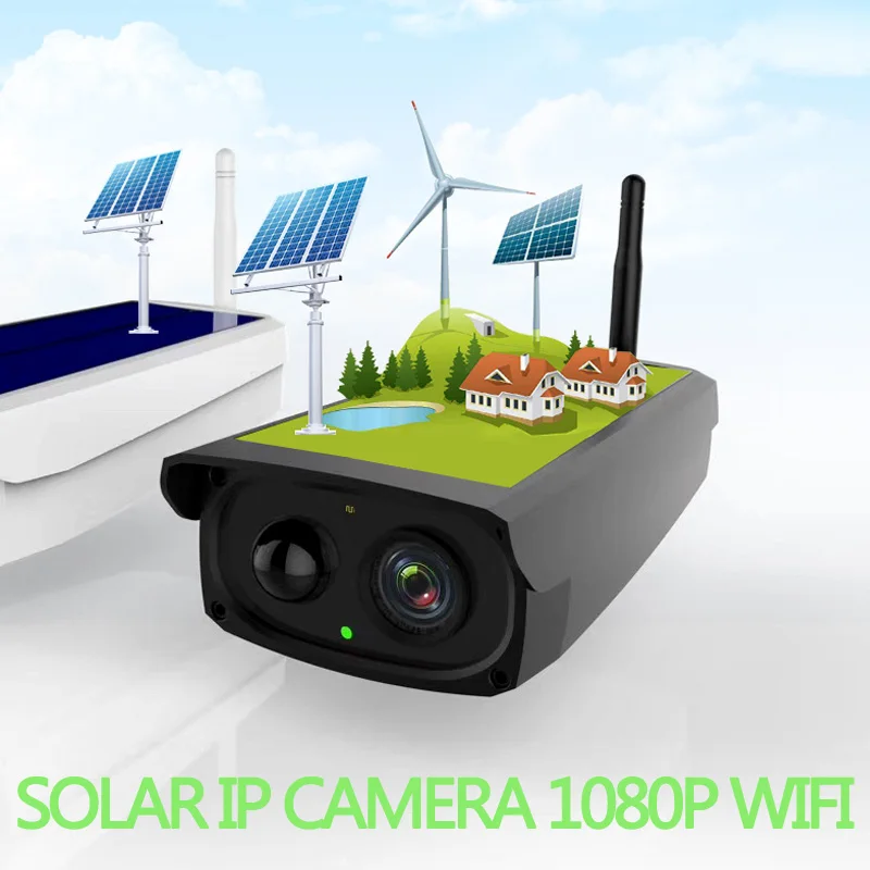 Мегапиксельная солнечная батарея cctv камера Wi Fi 1080P IR bullet PIR датчик подводного