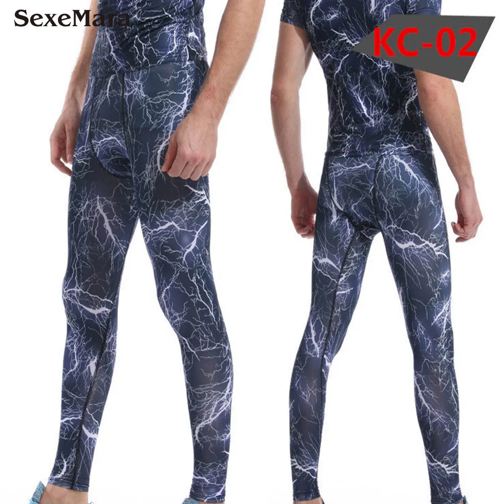 Мужские компрессионные штаны колготки для фитнеса Camoflage с 3D принтом бодибилдинга