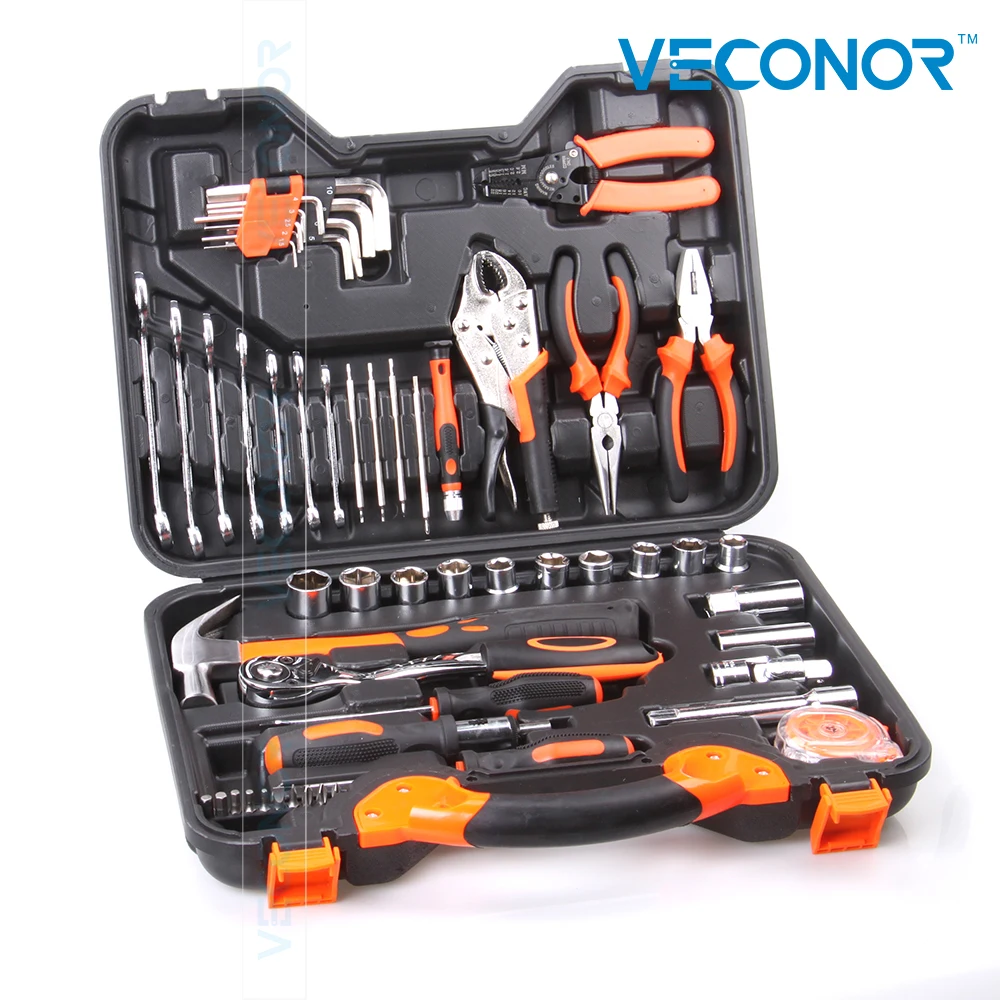 55pcs Hand Tool Set Kit Household Tool Kit Saw Screwdriver Hammer Tape