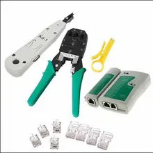 Dhl ИЛИ ems 20 штук RJ45 RJ11 RJ12 CAT5 LAN Сетевой набор инструментов Кабельный тестер Обжимные Щипцы разъем плоскогубцы, сетевой перфоратор