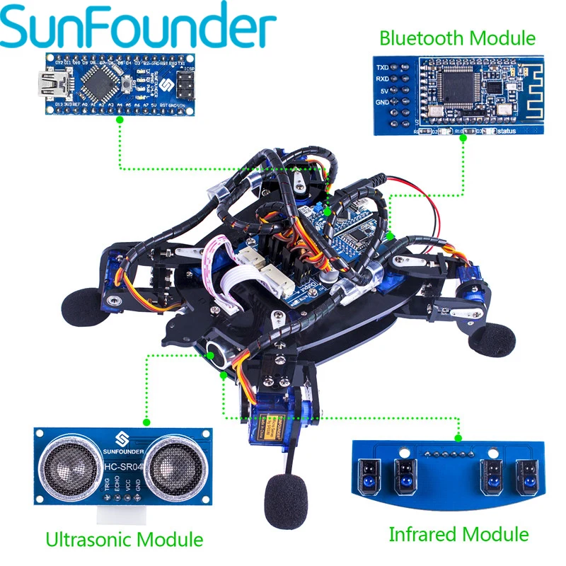 SunFounder Rollflash Bionic Robot Turtle with APP Control Toy Kit for Arduino Obstacle Avoidance Rbotics Kits