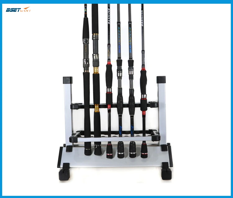 BEST METAL Aluminum Alloy Fishing Rod Rack Holder Stand Tackle for Fishing Rod Set Capacity 12pcs All types of fishing rod