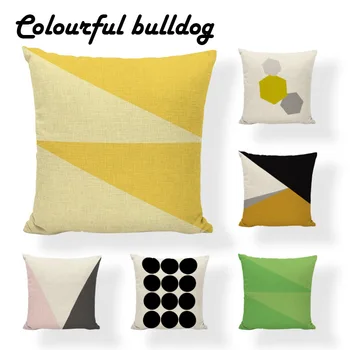 

High Quality Linen Twelve Rounds Triangle Hexagon Geometry Throw Pillow Case Car Chair Home Decor Cushion Cover Luxury Printed