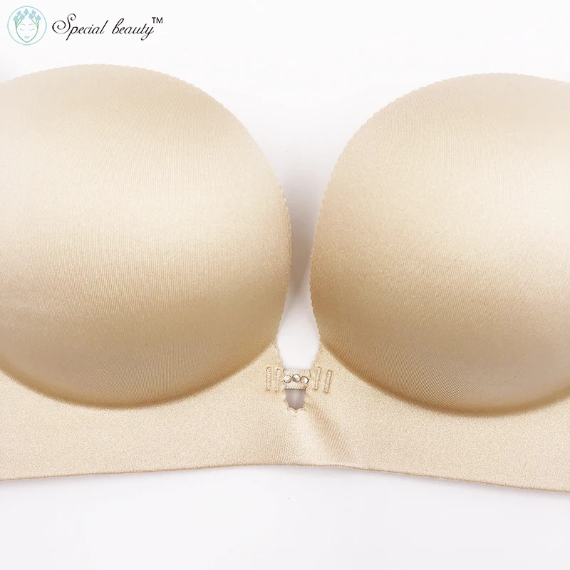 Special Beauty!Free shipping!Skin color Super low price Underwire Push Up top selling product in 2018Glossy face Sexy 1/2cup bra