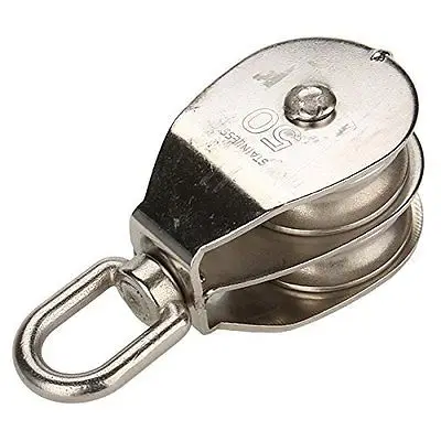 

M50 50mm Stainless Steel 304 Double Swivel Pulley Block Fixed Pulley Lifting