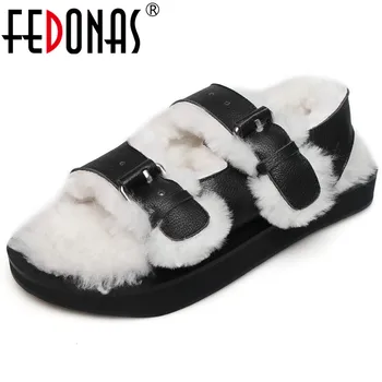 

FEDONAS Gladiator Women Black Sandals Genuine Leather Punk Buckles Party Dancing Shoes Woman 2019 New Winter Sandals Shoes