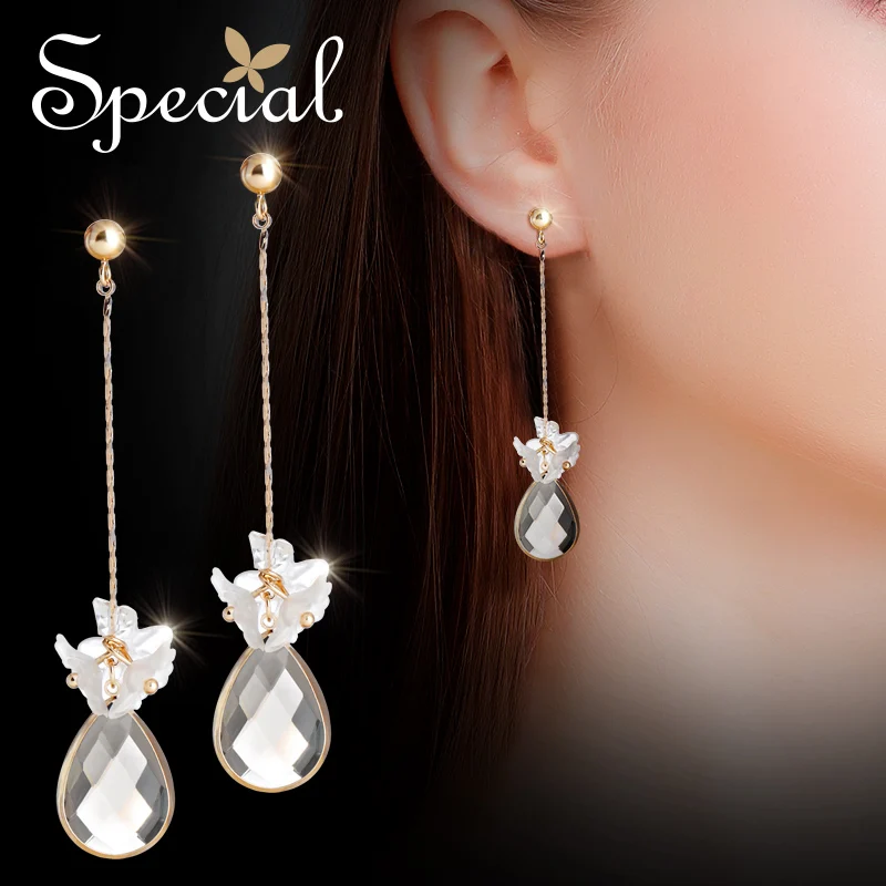 

Special Fashion 925 Sterling Silver Drop Earrings AAA Zirconia Long Earrings Tassel Earrings Jewelry Gifts for Women S1904E