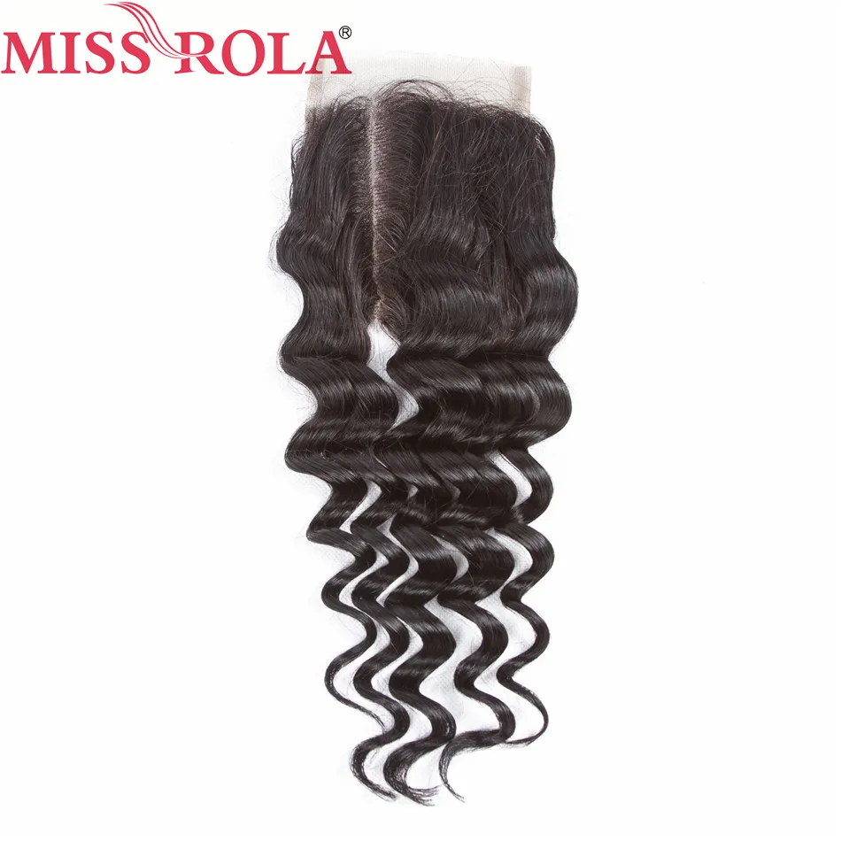 Miss Rola волосы бразильские волосы глубокая волна пучки с закрытием 8-26 дюймов натуральный цвет человеческих волос расширение не Реми
