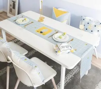 

simple light color geometric table runner long table cloth cover for party Family Dinners or Gatherings indoor or outdoor decor