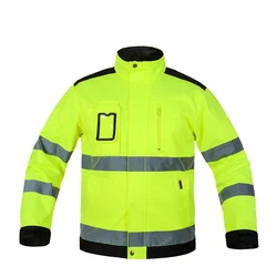 Mono Reflectante Chaqueta de Alta Visibilidad para Hombres al Aire Libre Tops de Trabajo Amarillo Fluorescente Multi-Bolsillos Ropa de Trabajo Ropa de Seguridad Mono Reflectante Chaqueta de Alta Visibilidad para Hombres al Aire Libre Tops de Trabajo Amarillo Fluorescente Multi-Bolsillos Ropa de Trabajo Ropa de Seguridad
