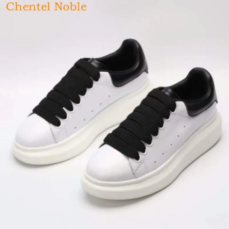 

Brand Chentel Noble Leather Zapatillas Mujer 2018 New Fashion Casual Sneaker Women Shoes High Quality White Black Shoes Woman