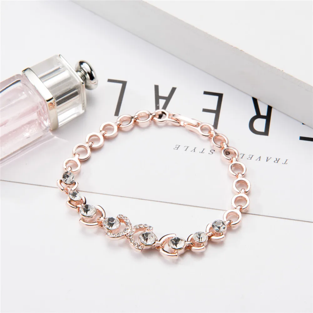 Gold and ice Crystal Bracelets for Women European & American Romantic Bracelet Classic Jewelry B162