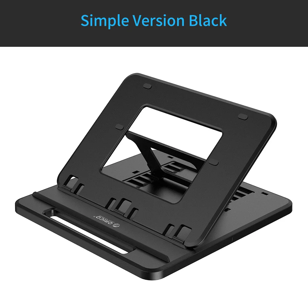 ORICO планшет/держатель для ноутбука 7 углов Регулируемый Противоскользящий силиконовый полый теплоотвод портативный дизайн белый/черный/серый - Цвет: Simple Model Black