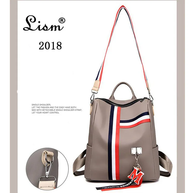 2018 damas Mochila Oxford a rayas de tela de mujer bolso de hombro señoras Mochila chica adolescente Mochila bolsa de viaje Mochila