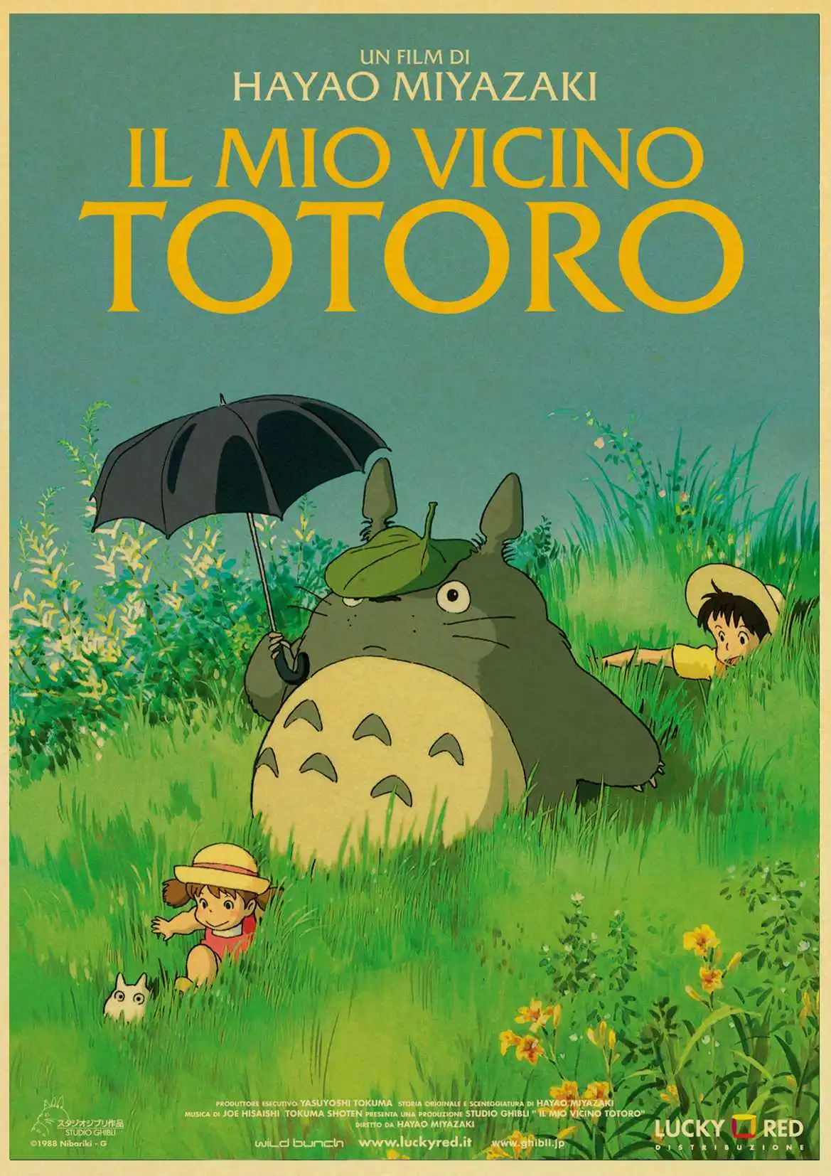 Хаяо Миядзаки мультфильм фильм Tonari no Totoro ретро постер ВИНТАЖНЫЙ ПЛАКАТ настенный Декор для дома Бар Кафе для детской комнаты