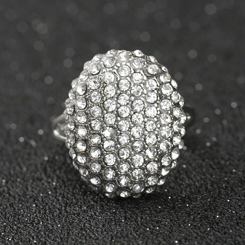 Кольцо с кристаллами фианита серебряного цвета|fashion rings|ring fashionring wholesale |