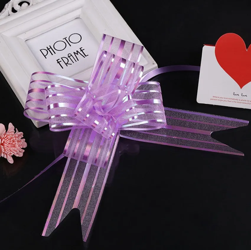 10pcs Beauty Organza Ribbon Pull Bows Wedding Car Decor Gift Wrap Floristry UK 
