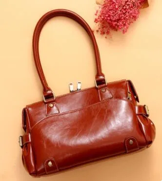 Sacs Noir En Femmes Sac Cuir Femme New Véritable Bandoulière Main marron bourgogne À Messenger Vintage Arrivalwomen 2018 6qfPgw