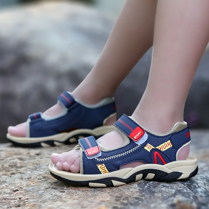 FONIRRA Fashion Designer Soft 2019 Kids Summer Sandals New Large Children's Shoes Hook&Loop Boys Beach Sandals Sport Sandals 653