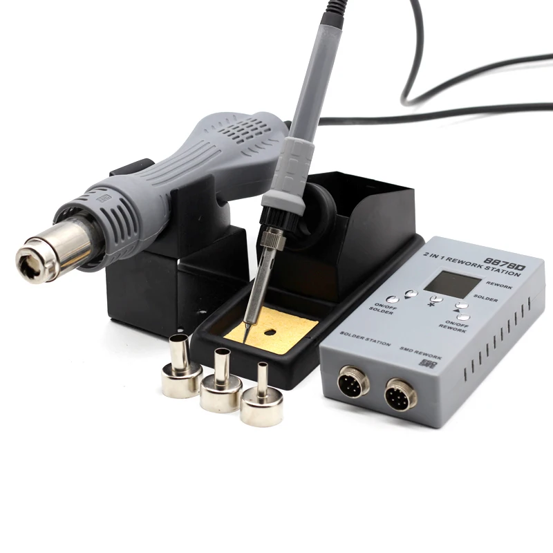 2 в 1 портативная SMD паяльная станция 8878D 700 Вт 220 В фена + паяльник лучше чем 8586 8586D 8858