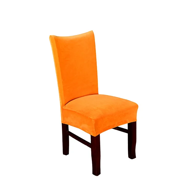 ADQKCLY Orange Velvet Dining Room Chair Cover Removable Spandex Elasticity Cover for Chair for