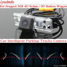 Lyudmila-cámara de visión trasera con línea de estacionamiento Variable, para Peugeot 508 4D Sedan / 5D Station Wagon, cámara de visión trasera de marcha atrás de trayectoria dinámica