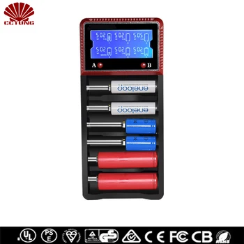

6 Bay Intelligent Smart Battery Charger with Time Voltage Currency Live Display in LCD Screen for Li-ion IMR LiFePO4 NiMH(Ni-CD)