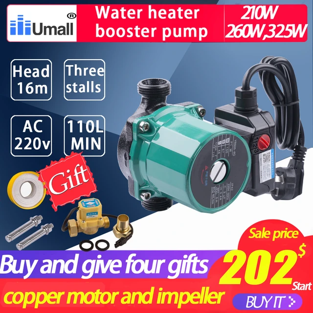 325W Full Automatic Water Pressure Pump Solar power Heater Adjustable Mute hot  water Booster Circulation Silent heating Pumps - AliExpress