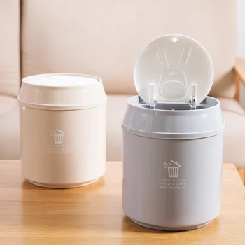 

Home desktop mini trash can living room with lid paper basket creative home tea table trash box small