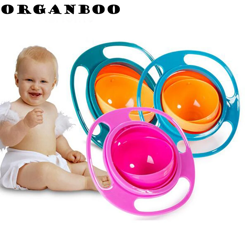 

ORGANBOO 1PC Creative Dinnerware Design 360 Rotational Inverted Plate Kid Toys Dishes Child Tableware Non Spill Food Plate