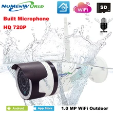New Style Waterproof IP camera 720P Wireless Audio P2P wifi network IP Cam IR Outdoor CCTV Camera with External SD slot recorder
