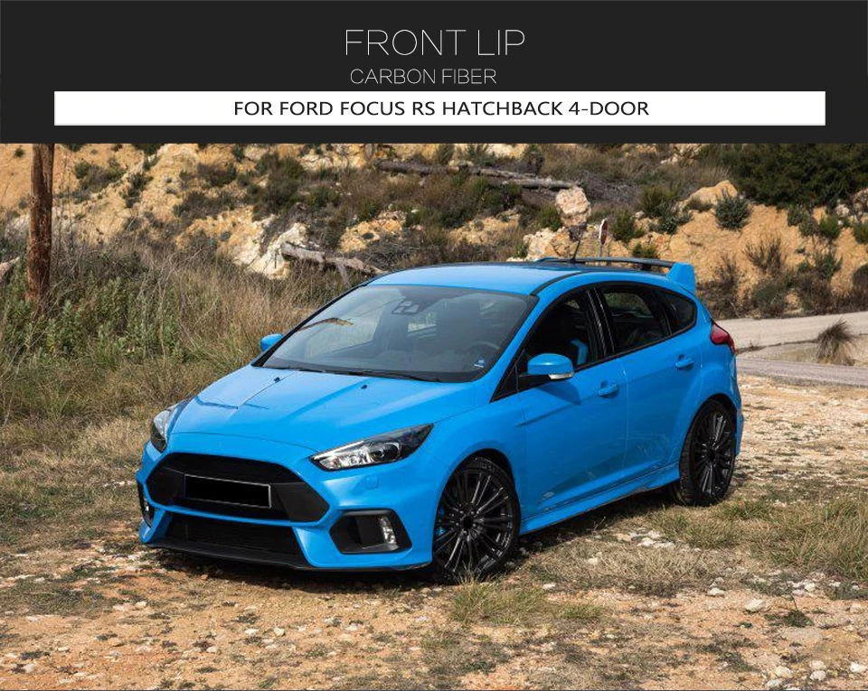 Углеродного волокна переднего бампера для губ фартук спойлер для Ford Focus RS хэтчбек 4 двери