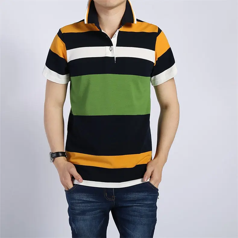 Basic Striped Polo Men Summer Short Sleeve Cotton Breathable Men Polos Male Quality Chinese Brand Clothing Fast Dry Top Tees 4XL 0