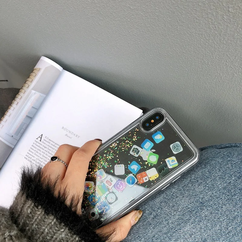 Прозрачный черный/белый/розовый блестящий чехол для iphone 6/6S 7 8 Plus X XS XR MAX|Бамперы| |